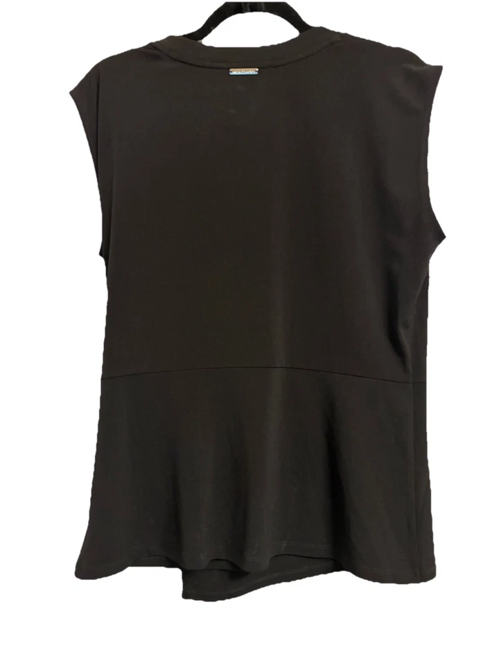 NWOT! Michael Kors Black Sleeveless Top With O-ring Trim Twist Front Detail Sz L - Image 3 of 4