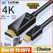 1.8M 4K Mini DisplayPort DP to HDMI Male Cable Adapter Converter 4K2K UK