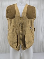Beretta Vest Mens Small Tan Full Zip Pockets Game Pouch Hunting Shooting