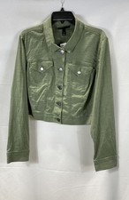 Giacca camionista Lane Bryant donna verde misto cotone elasticizzato taglia 20 nuova con etichetta