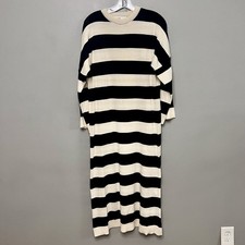 NWOT Touché Prive Striped Oversize Knit Dress W/ Long Sleeves Size Small