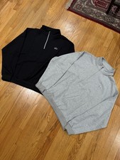 ALO Black 1/4 Zip Pullover Sweat Relaxed Fit, French Terry - Black Gray, S-L