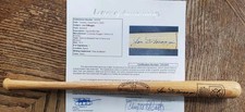 RARE Autographed Yankees Joe DiMaggio Hall of Fame Mini Baseball Bat JSA Signed