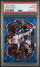 2025 PANINI SELECT BLUE PRIZM #480 DRAKE MAYE 62/75 PSA 10