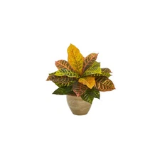 Nearly Natural Garden Croton Artificial Plant (Real Touch) 15 inch
