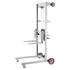 Uimoso Material Lift Winch Stacker 551 lbs Capacity Pallet Truck with 70 in Lift