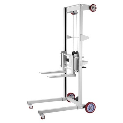 Uimoso Material Lift Winch Stacker 551 lbs Capacity Pallet Truck w/70'' Max Lift