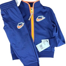 Nike Boys 2-Piece Tracksuit Set Midnight Navy Orange 86M510-U90 Size 4 NEW