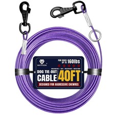 Dog Tie Out Cable - Training Tether for Dogs Up to 160 Pounds - 360... Fast Ship