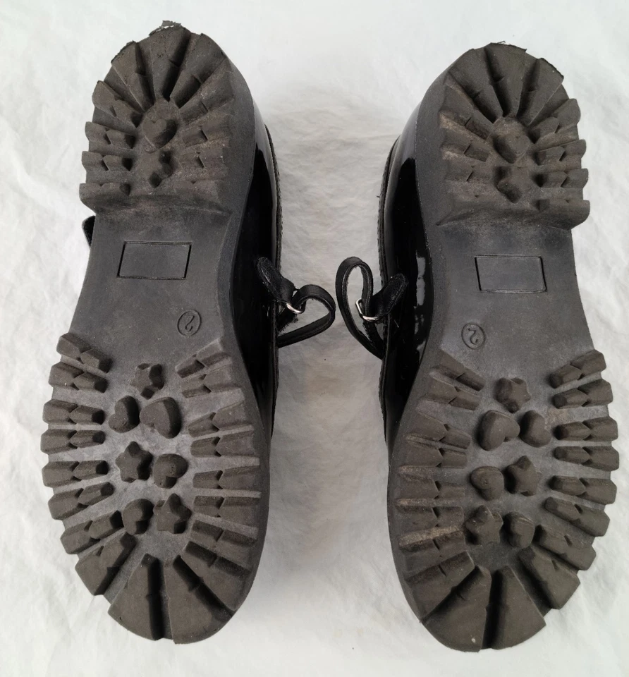 Смесь No 6 туфли молодежный размер 2 Lucy Mary Jane черный лакированная кожа крюк и петля - Изображение 4 из 4