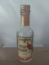 Vintage Austin Nichols Wild Turkey Liqueur Miniature Bottle 101 Proof 