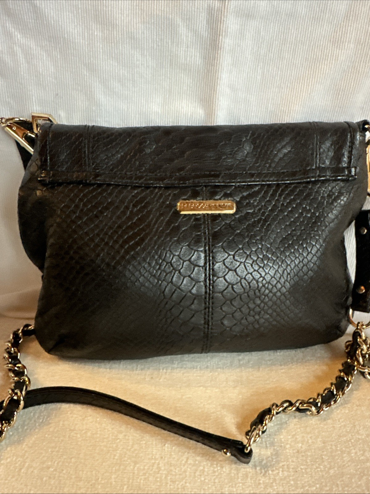Rebecca Minkoff Small Black Python Embossed Leath… - image 4