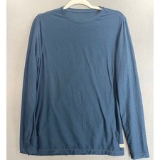 Vuori Mens Size M Strato Tech Tee Long Sleeve Blue Heather Crew Neck V178