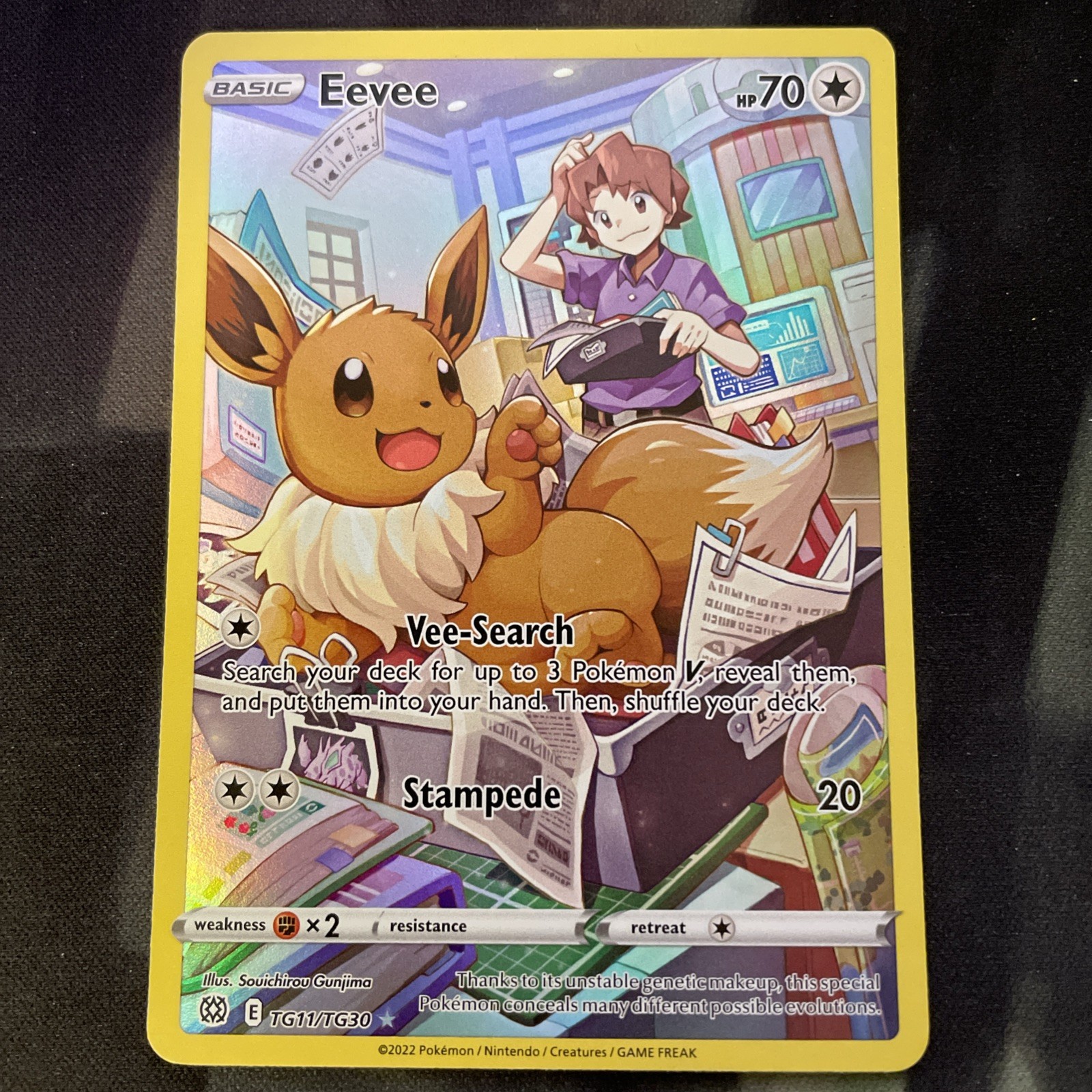 Eevee TG11/TG30 Swsh09: Brilliant Stars Trainer Gallery Holo Pokemon Card 