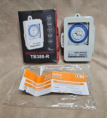 MECHANICAL 24 HOUR TIMER SWITCH 100-240V 60HZ 20A NEW
