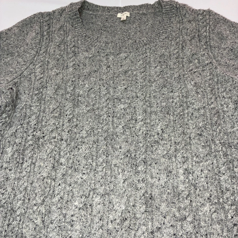 Suéter J Crew Lambs de lana con cordón cuello redondo para mujer talla L gris Foto 3 de 4