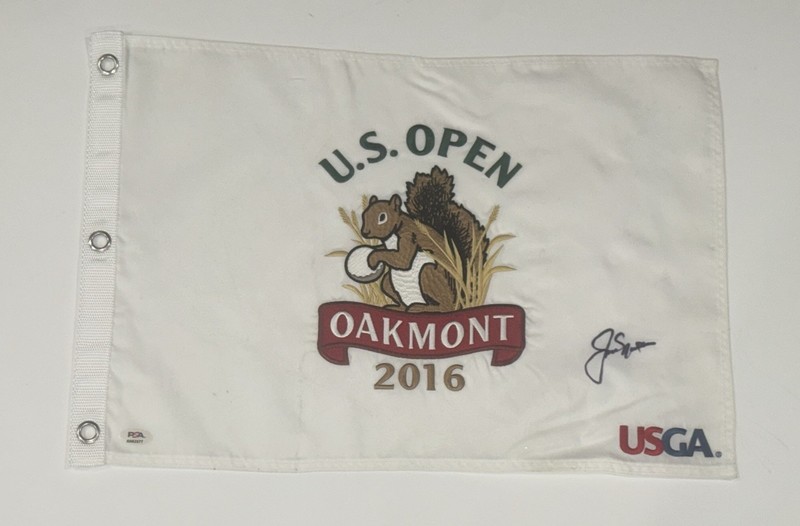 JACK NICKLAUS SIGNED 2016 US OPEN PIN FLAG OAKMONT PROOF PSA COA 