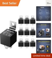 10 Pack SPDT 5PIN Electrical Relays 12V 30/40 Amp 5-Pin Switch Relay for Auto...