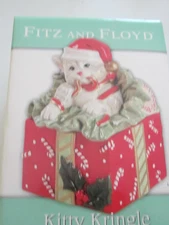 Fitz & Floyd KITTY  KRINGLE  LIDDED BOX , NEW IN BOX IN FACTORY PACKAGING