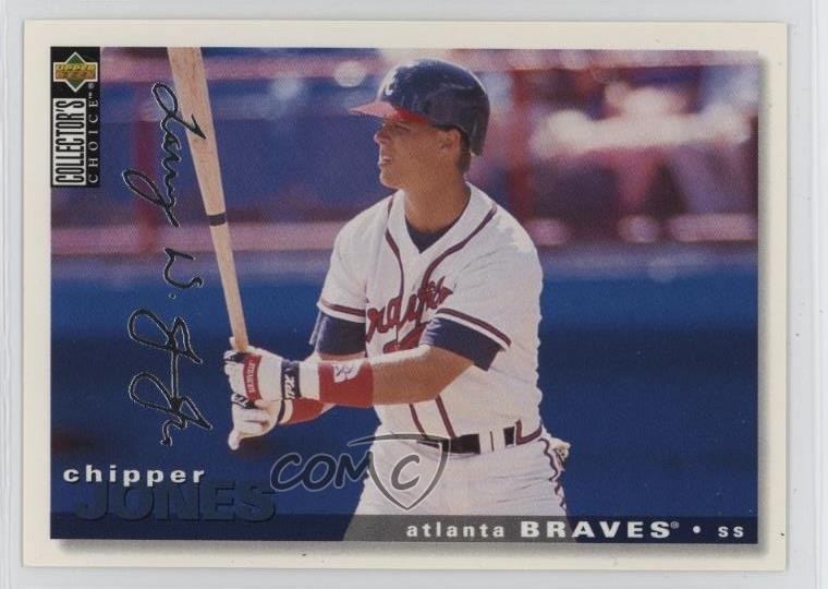 1995 Upper Deck Collector's Choice Silver Foil Signature Chipper Jones HOF h6c