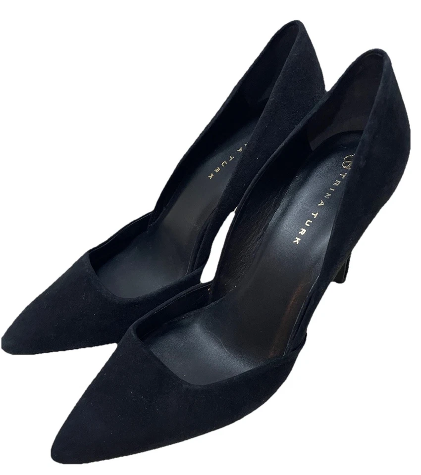 Zapatos de salón de vestir de gamuza de cuero Trina Turk Hollywood negros para mujer talla 7,5 M Foto 4 de 4