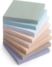 Vintage Colors Sticky Notes 3x3 inch, 8 Pads, Self-Stick Note Pads, Super Sticky
