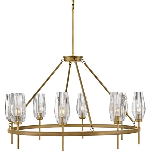 Hinkley Lighting 38258 Ana 8 Light 36"W Faceted Crystal - Brass - Picture 1 of 7