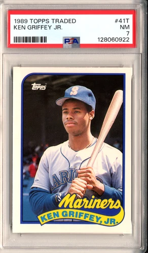 Ken Griffey Jr. Rookie Card Insert 1989 Topps Traded Baseball #41T PSA 7 NM