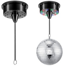 Tuanse 6RPM Rotating Disco Ball Motor w/ 4-Color LED Lights for 6/8/12" Balls