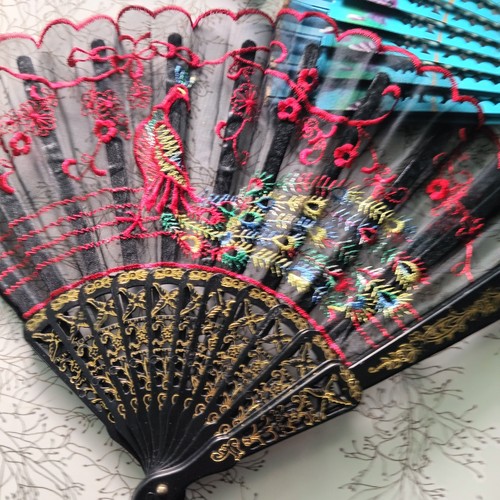 Hand Held Fans Group of 6 Folding Fans