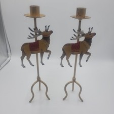 Christmas Metal Reindeer Candle Holder Candle...