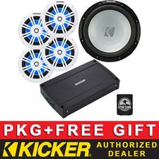 KICKER KXMA900.5 MARINE/BOAT 5CH AMPLIFIER 6.5"LED SPEAKERS 12"FREEAIR SUBWOOFER