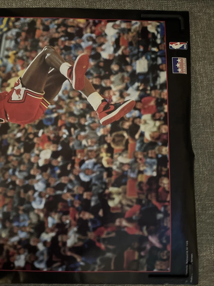 VINTAGE Michael Jordan Black Starline Inc Poster 1987 Chicago Bulls NBA 22x34" - Image 3 of 4