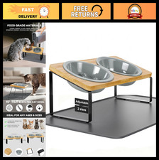 Adjustable Height Cat  Dog Food Bowls Set - Tilted Anti-Vomiting Slow Feeder G