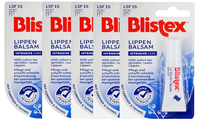 Lippenbalsam Pflege Blistex , Intensive Care, ohne Petrolatum, LSF 15, 5x 6 ml