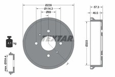 Tambor de freno 94044200 TEXTAR para SMART MITSUBISHI