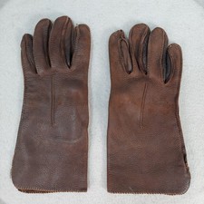 Vintage Deerskin Soft Leather Gloves Dark Chocolate Brown Women  s Size 7 Unlined