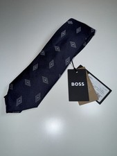 Hugo Boss Mens Dark Blue Diamond Tie - NWT