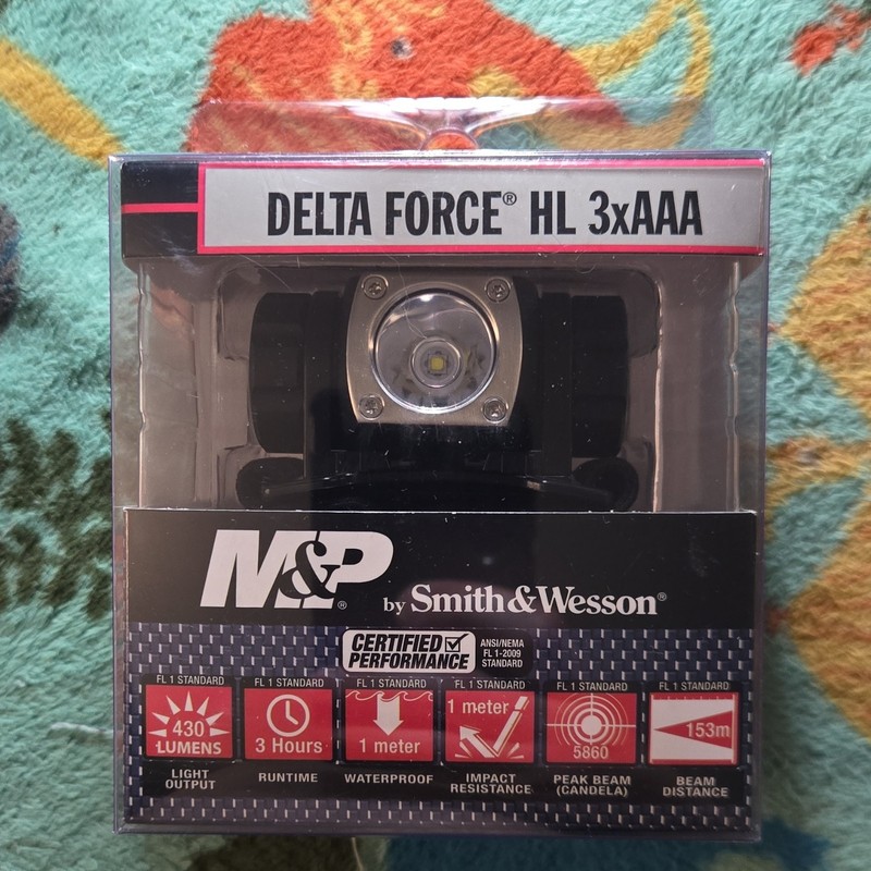 Smith & Wesson M&P Delta Force HL LED Headlamp 430 Lumens IPX7 Strobe SOS