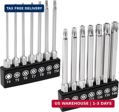 MulWark 14PC Security Torx Bit Set 3'' Long Tamper Proof Star Screwdriver Bit Set