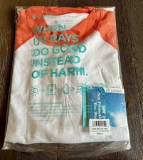 NIB/NWT: Coolibar Tulum LS Surf Rash Guard UPF 50 Orange / White Men's XL