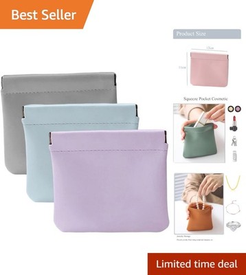 Compact Travel Makeup Pouch with Self-Closing Design