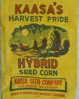 Vintage Cloth Kaasa's Hybrid Seed Corn Sack Bag Kaasa Seed Company Columbus WI
