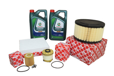 Inspektionskit Ford 2,2+3,2 Diesel Euro 5+6 + 10 Liter 0W30 Castrol Öl 58888911