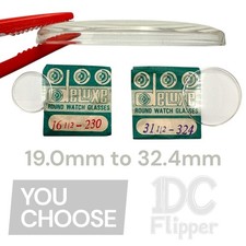 Round Watch Crystal x 1 Acrylic 19.0 to 32.4mm NOS Deluxe Normal Dome YOU CHOOSE