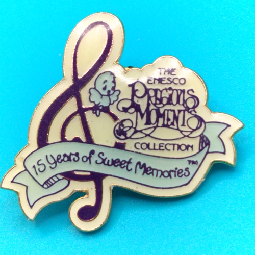 Precious Moments Enesco 15 Years of Sweet Memories Treble Clef Bird Pin 1993