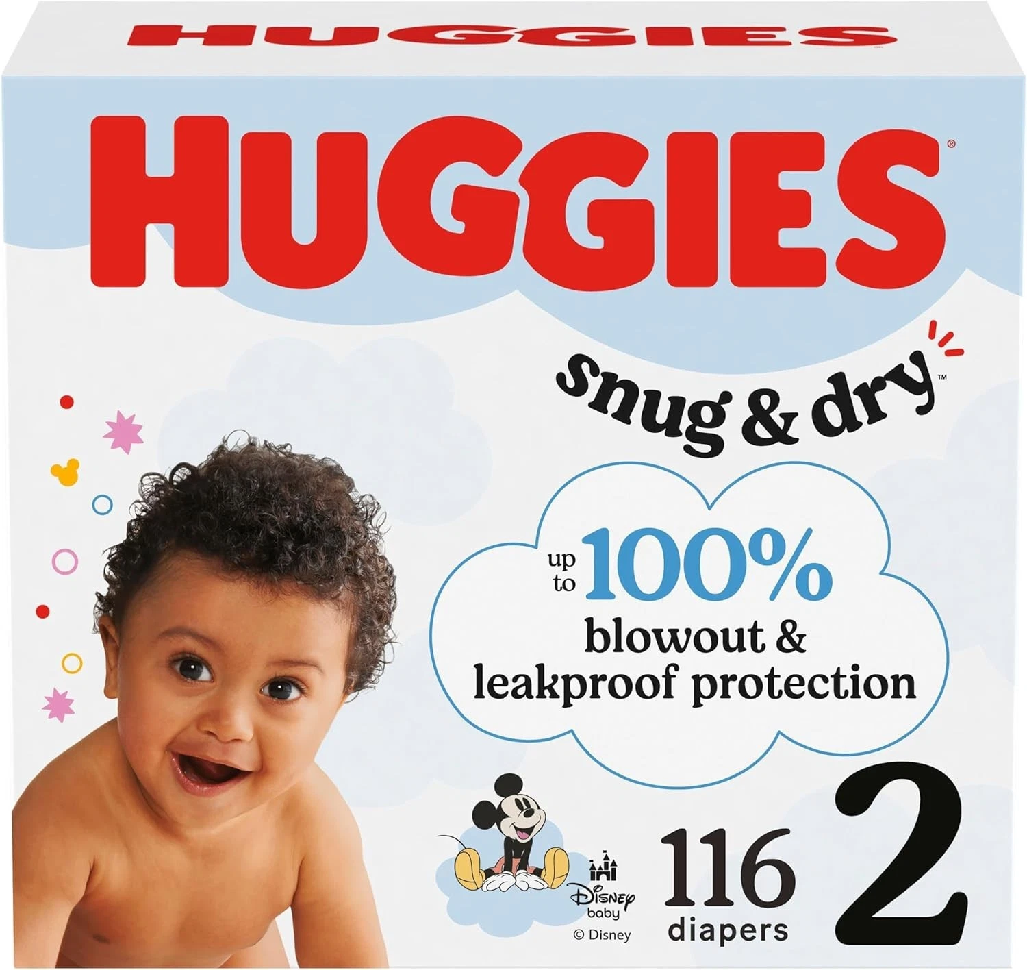 Size 2 Baby Diapers 12-18 lbs 116 Count Packaging May Vary Soft Absorbent
Opens in a new window or t