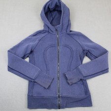 Lululemon Hoodie Womens Small Purple Scuba Full Zip Fleece Sweatshirt Thumbholes