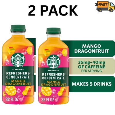 Starbucks Mango Dragonfruit Refreshers Concentrate 32 fl oz (Pack of 2)