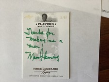 Marv Fleming 2011 Leaf Vince Lombardi Legacy Inscription  Green Autograph 13/50